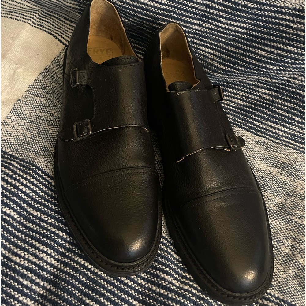 Frye monk strap shoes 10 D black